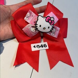 1046 Red Color Hello Kitty Aligator Clip Hair Bow